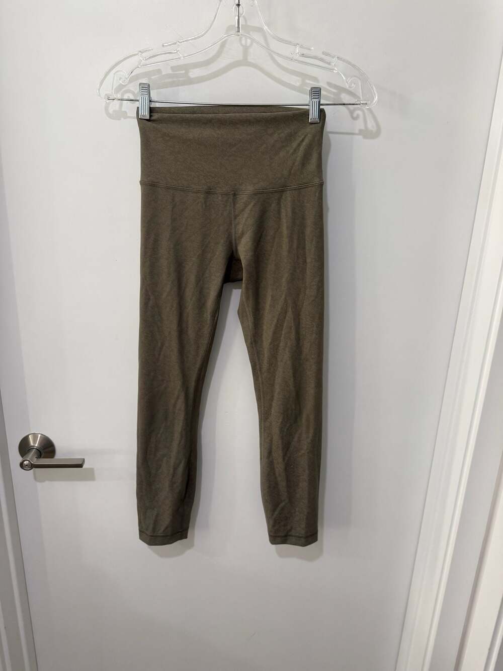 Lululemon Align High-Rise Crop Leggings in Olive Green Textured Print